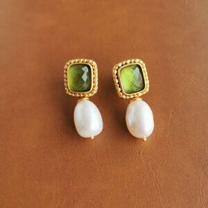 Julie Vos Marbella Gold Pearl Drop Earrings Trendy